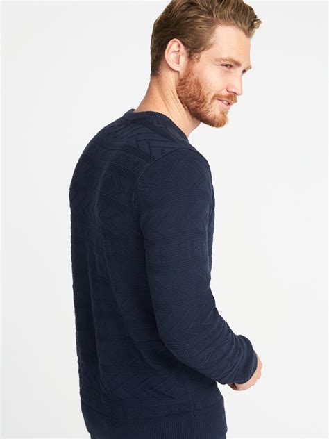 Guernsey Knit Crew Neck Sweater For Men Old Navy