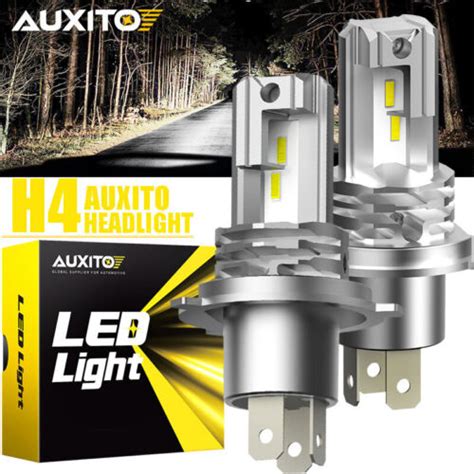 AUXITO Pair H4 Headlight Globe Light LED 6500K High Low Beam Bulbs Kit