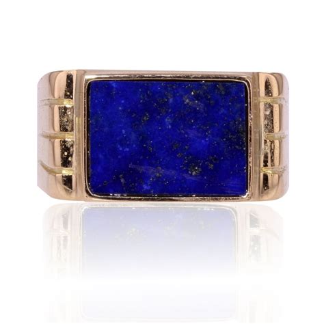 1950s Lapis Lazuli 18 Karat Yellow Gold Signet Ring Etsy