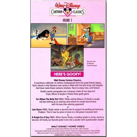 Walt Disney Cartoon Classics V 3 Heres Goofy Vhs 1991 1500 Porn Sex