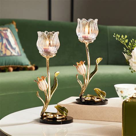 Tulip Candle Holder Alloy Enamel Apollobox