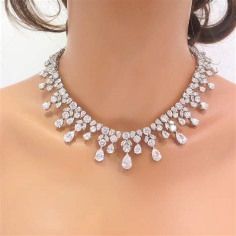 Bridal Statement Necklace And Earrings Wedding Necklace Set Wedding Jewelry Set Crystal