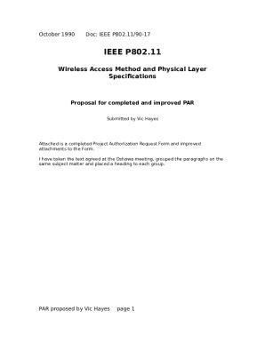 Ieee Standards Board Project Authorization Request Par Doc