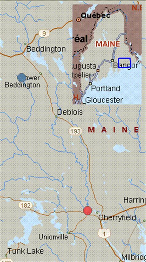 Map For Narraguagus River West Branch Maine White Water Denbow