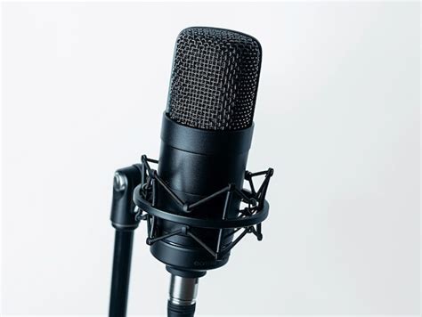 Highquality Microphone Set Up For Recording Sound In A Studio