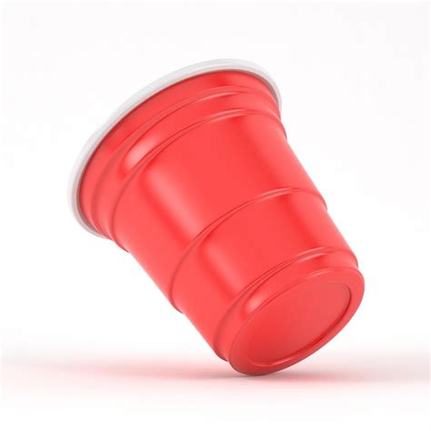 Premium Photo Plastic Cup Back Right Side In White Background