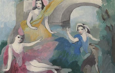 Wallpaper Oil Arch Canvas Modern Marie Laurencin Three Girls In