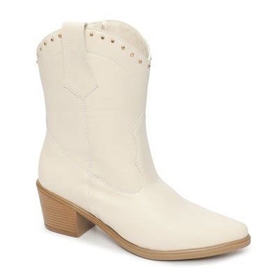 Bota Texana Western Flor De Griffe Country Off White Compre Agora