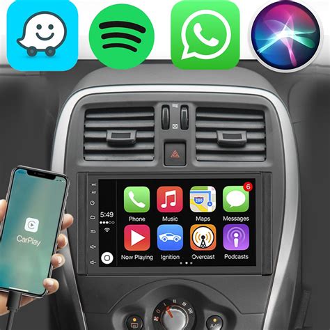 Kit Multim Dia Carplay Android Auto March Versa Polegadas