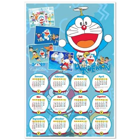 Desain Kalender 2022 Kalender 2022 Karakter Doraemon D02 Custom Foto Images