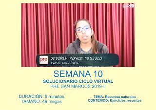 Solucionarios de la Pre San Marcos Geografía Semana 10 Pre San Marcos