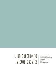 Introduction To Microeconomics Understanding Scarcity And Course Hero