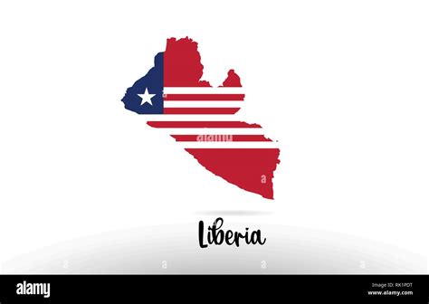 Liberia Country Flag Inside Country Border Map Design Suitable For A