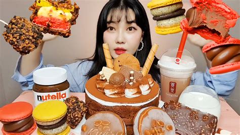 초콜릿 디저트먹방 🍫chocolate Dessert Macaron Chocolate Cake 공차 Tapioca Pearl