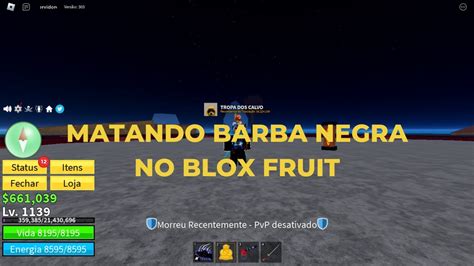 Matando Barba Negra No Blox Fruit Roblox Youtube