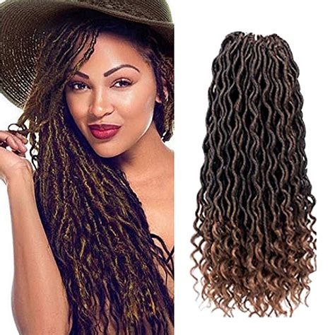 Human Hair Wigs For Women Faux Locs Crochet Hair With Curly Ends 18