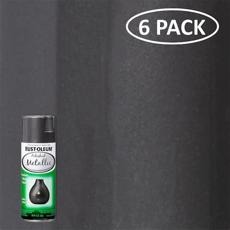 Rust Oleum Specialty 6 Pack Gloss Gunmetal Gray Metallic Spray Paint