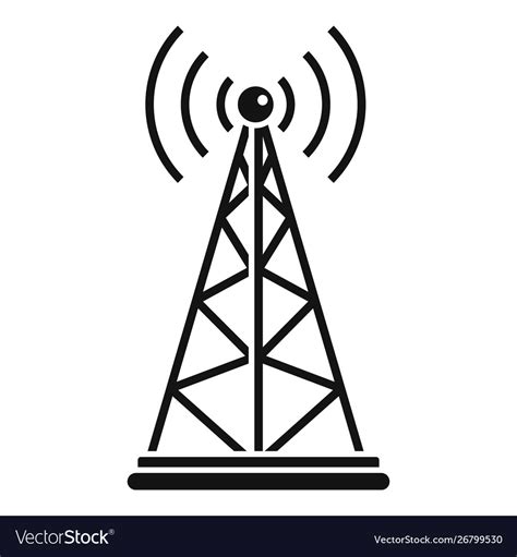 Gsm Tower Icon Simple Style Royalty Free Vector Image