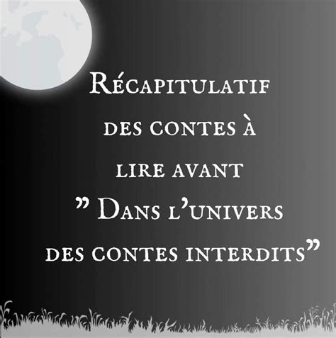 Ordres De Lecture L Univers Des Contes Interdits