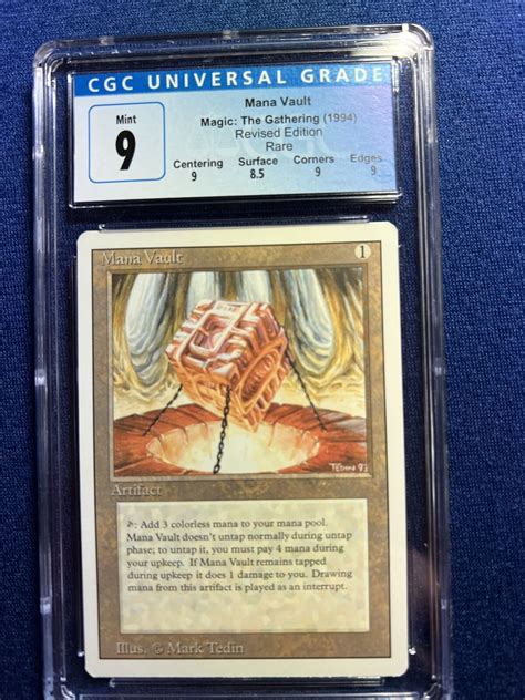 Mtg Revised Mana Vault R A Cgc 9 Mint With 3 9 Sub Grades 1994 Ebay