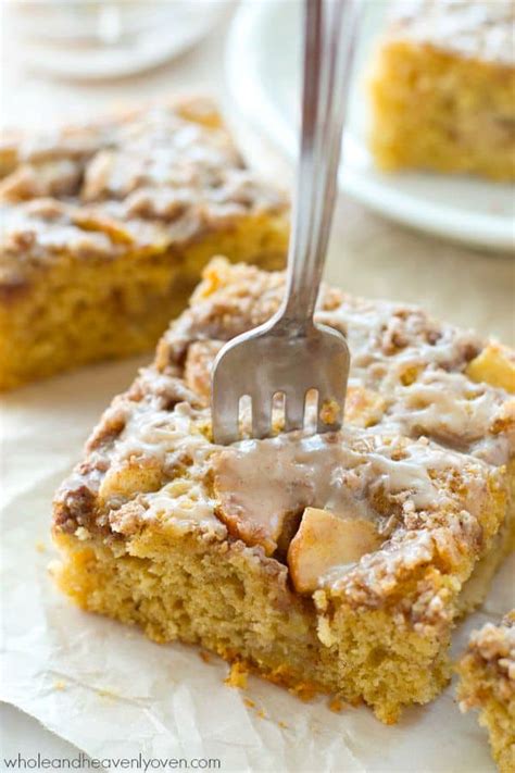 Apple Sour Cream Streusel Coffee Cake With Peanut Butter Glaze