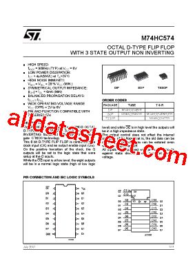 M74HC574 Datasheet(PDF) - STMicroelectronics