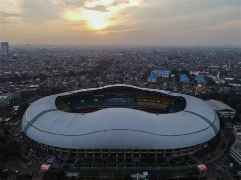 Bekasi Indonesia Aerial View Of The Largest Stadium Of Bekasi