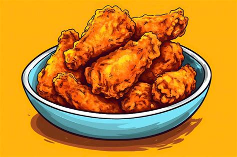 Premium Ai Image Fried Chicken Illustration Food Illustration