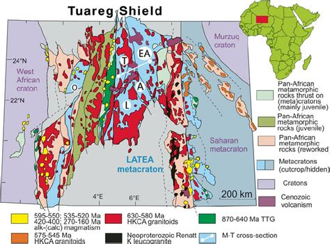 Simplifi Ed Geologic Map Of The Tuareg Shield Modifi Ed From Bertrand