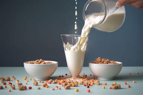 Premium Photo Cereals With Milk