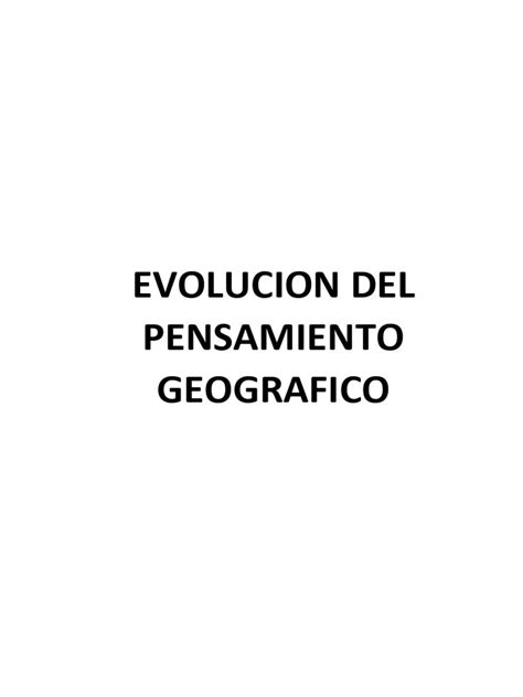 Evolución Del Pensamiento Geográfico Pdf Guerras Púnicas Geografía