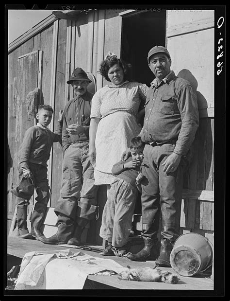 Spanish Muskrat Trapper With His Father His Wife And Their Two