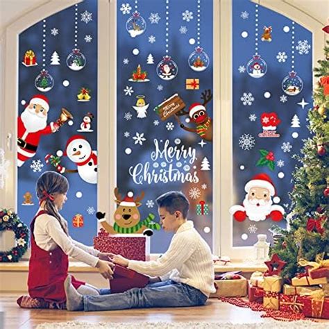 Amazon Christmas Window Clings Pcs Christmas Window Stickers