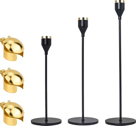 Amazon Siko Matte Black Candle Holder Set Of 3 Candlestick