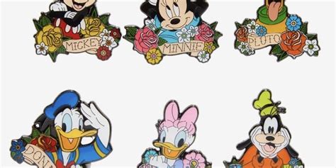 Mickey Mouse And Friends Tattoo Art Blind Box Pin Set At Hot Topic Disney Pins Blog