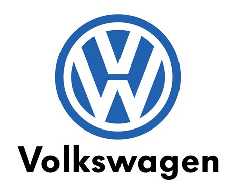 Volkswagen Marca Logo Coche Símbolo Azul Con Nombre Negro Diseño Alemán Automóvil Vector