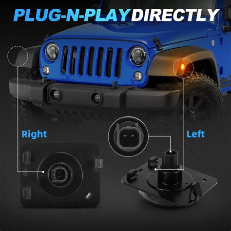 Suparee Jeep Side Marker Lights Wrangler Led With Snowflake Pattern