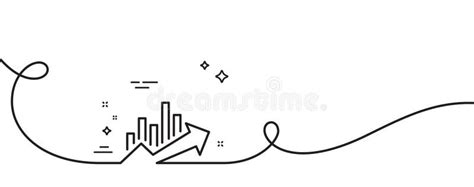 Growth Chart Line Icon Discount Sign Continuous Line With Curl