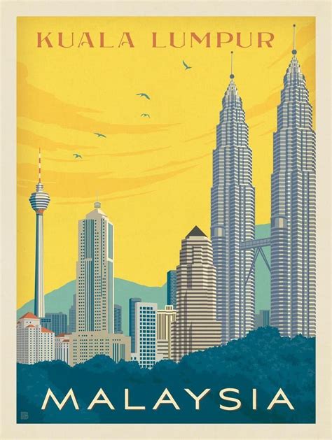 Poster Print City Of Kuala Lumpur Malaysia Skyline A Poster Art