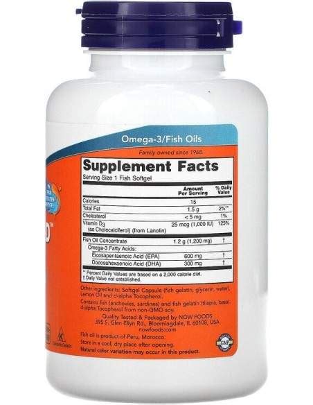 Now Foods Now Foods Ultra Omega 3 D 90 Fish Softgels Omega 3