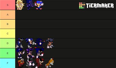 Vs Sonicexe Characters Tier List Community Rankings Tiermaker