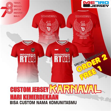 jual jersey merah putih indonesia garuda pancasila  agustus metro