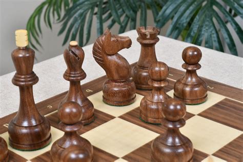 The 1961 Soviet Championship Weighted Wooden Chess Pieces In Sheesham