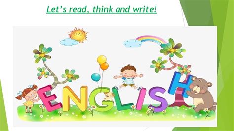 Lets read think and write General Instructions Read