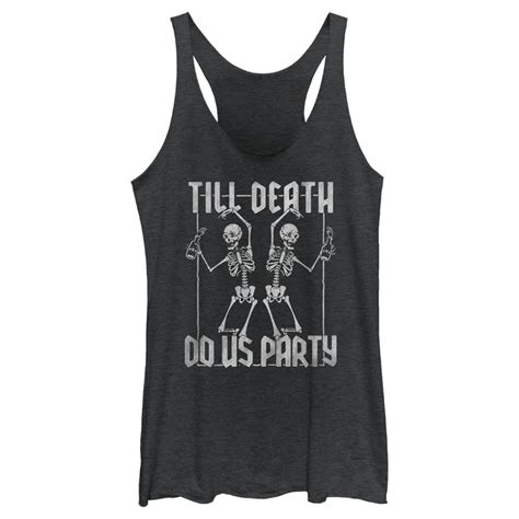 Womens Lost Gods Halloween Till Death Do Us Party Racerback Tank Top