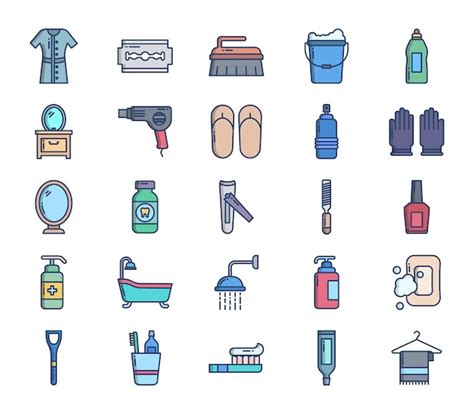 Premium Vector Bathroom Accessories Icon Set