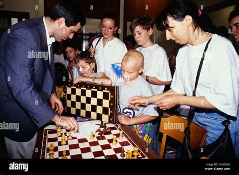 Archives 90ies: Russian-american chess player Gary Kasparov meets sick ...