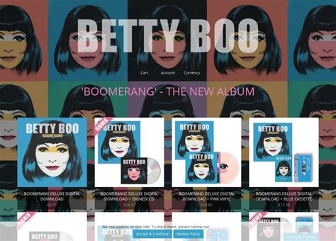 Betty Boo Official Store Betty Boo Boomerang Signed Cd Album T