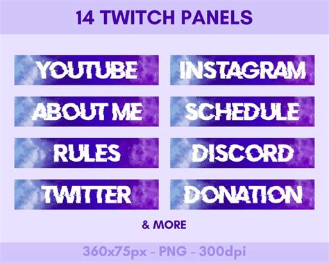 Twitch Panels Blue And Purple Panel For Twitch Stream Cute Etsy