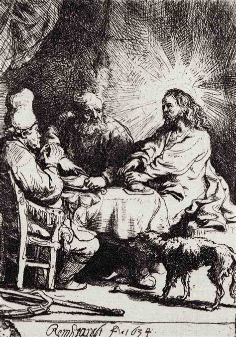 Christ At Emmaus Rembrandt Harmensz Van Rijn